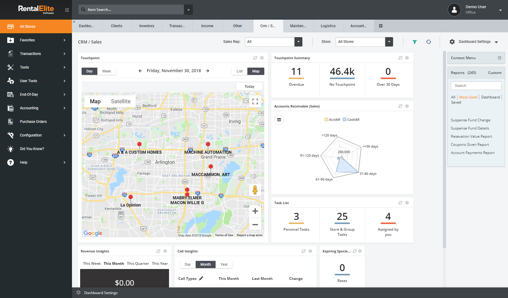 screenshot of Point of Rental Software